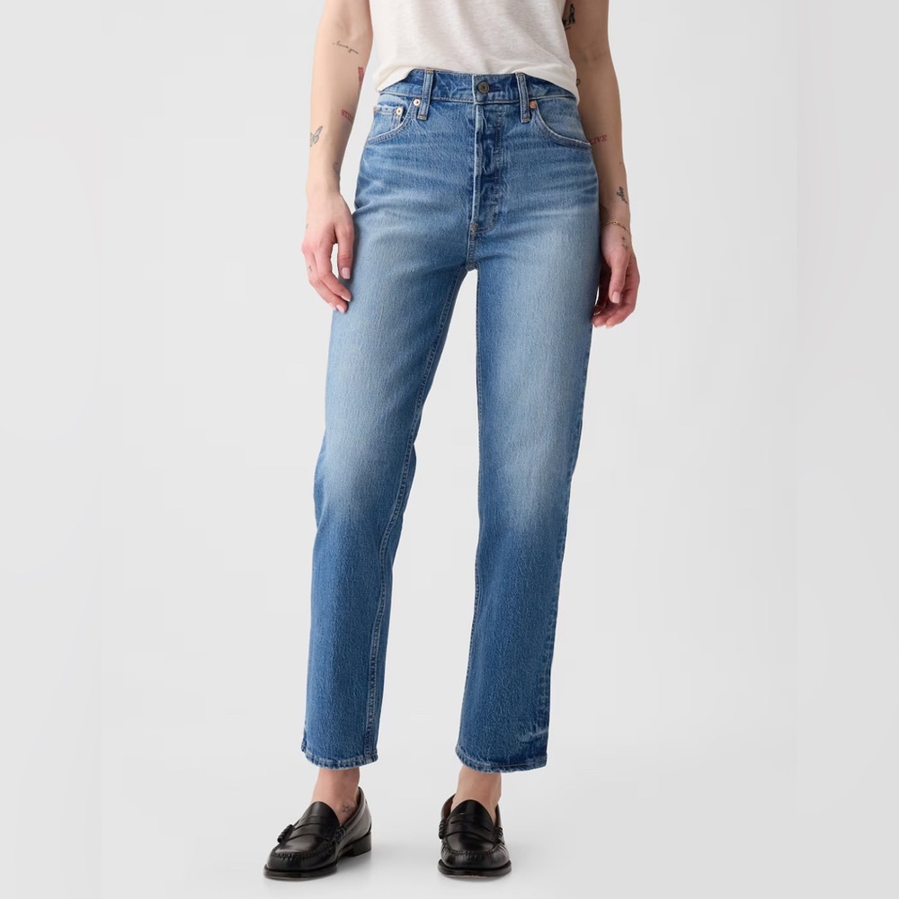 GAP Women's Straight Leg Jeans - Blue - Picture 3 of 16